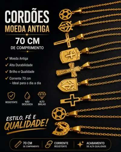 Cordão de moeda antiga 