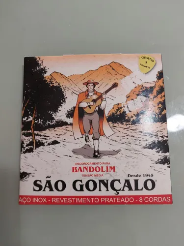 Encordoamento Bandolim média inox prateado são Gonçalo
