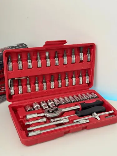 KIT de Ferramentas 46 Peças para Reparos e Manutenções Domésticas e Automotivas