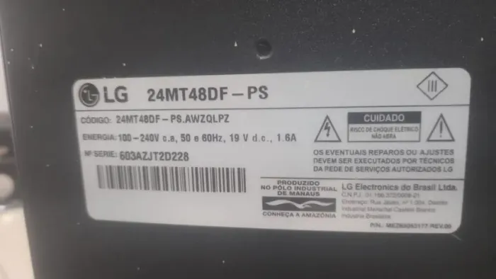 tv lg led 24 polegadas com a tela quebrada