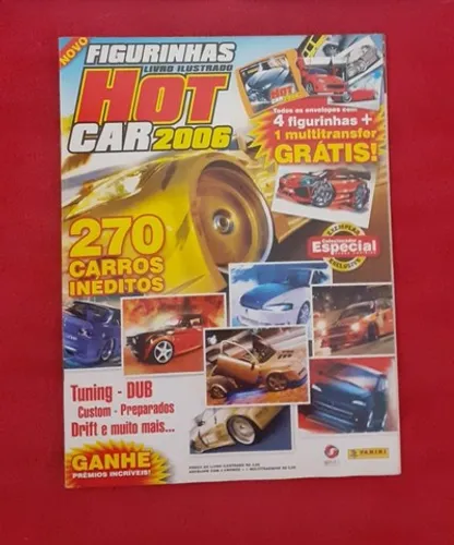 Álbum de figurinhas - Hot Car (2006) - Panini - (usado) c/ 113 cromos colados