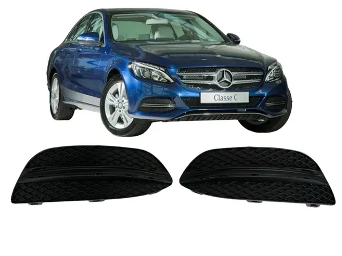 Par Grade Inferior Milha sem Cromado Mercedes Benz C180 C200 2015 2016 2017 2018