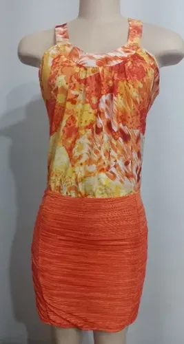 vestido ffany laranja - tamanho m