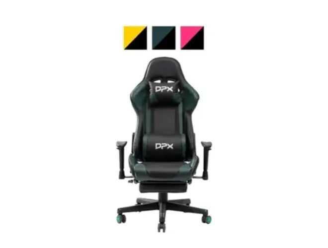 Loja MP Imports: Cadeira Gamer Apoio Retrátil para Pés e Braço 2D Verde Gt17 - DPx