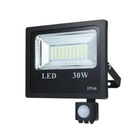 Refletor Holofote Led Sensor De Presença Prova D'agua 30W Branco Frio