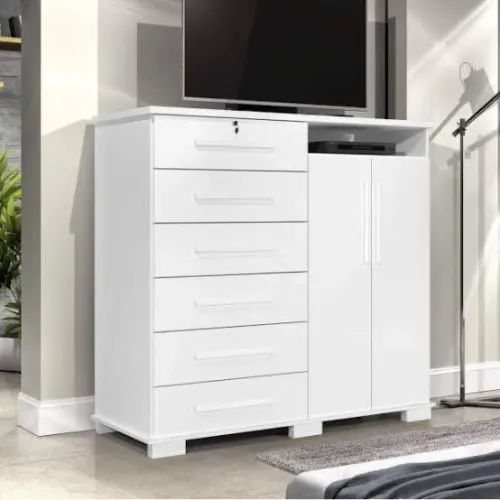 Comoda Para O quarto 6 Gavetas Branco