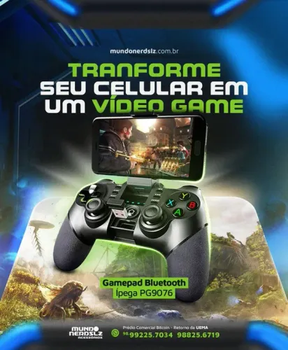 Controle Gamepad Bluetooth para Android, iPhone, P3, P4, N-Switch, PC - Ípega