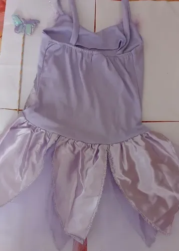 Vestido de Fada Infantil Lilás com Saia Tutu