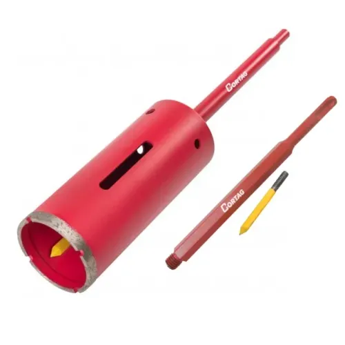 Kit Serra Copo Diamantada 65mm x 150mm Alvenaria Ar Condicionado Haste Sds Plus Cortag