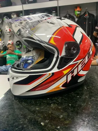 Capacete Helt branco/vermelho 60