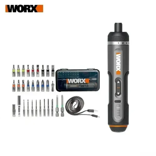 Parafusadeira Elétrica Chave De Fenda Sem fio - WORX-WX242 4V  + Conjunto de acessórios.