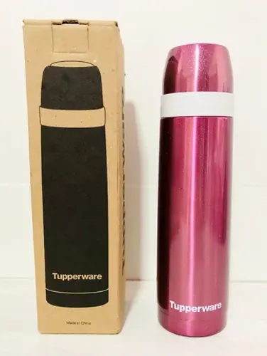 Tupperware Importada Garrafa Térmica 500ml Metalizada Rosa
