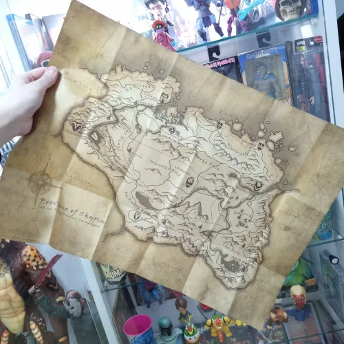 Poster Original da Edição de colecionador do Jogo SKYRIM Papel pergaminho Muito Raro