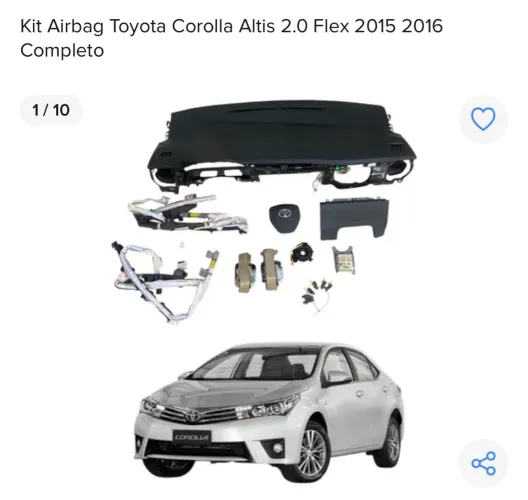 Kit Airbag Toyota Corolla Altis 2.0 Flex 2015 2016 Completo