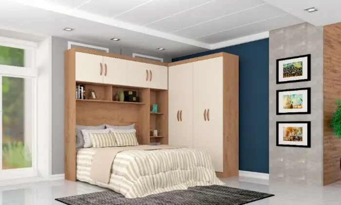 Roupeiro Modulo Canto e Cama Box Desadrenar