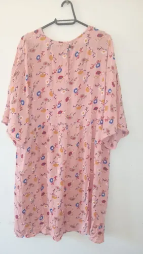 Vestido rosa estampado Cantão tamanho G
