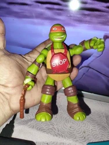 BONECO TARTARUGA NINJA MICHELANGELO  VIACOM PLAYMATES  ARTICULADO 15 CM