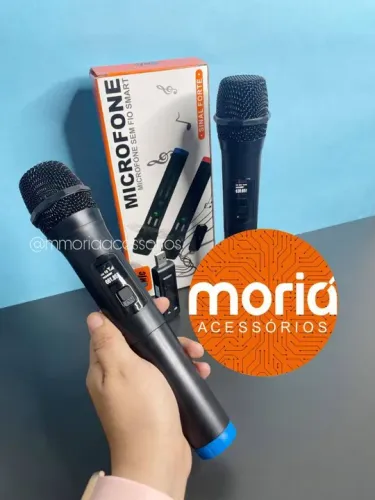 Microfone Duplo Sem Fio Receptor USB