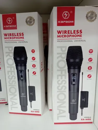 Kit 2 Microfone Sem Fio Profissional KAPBOM KA-M90