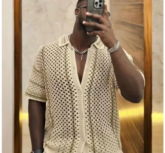 Blusa masculina de crochê 