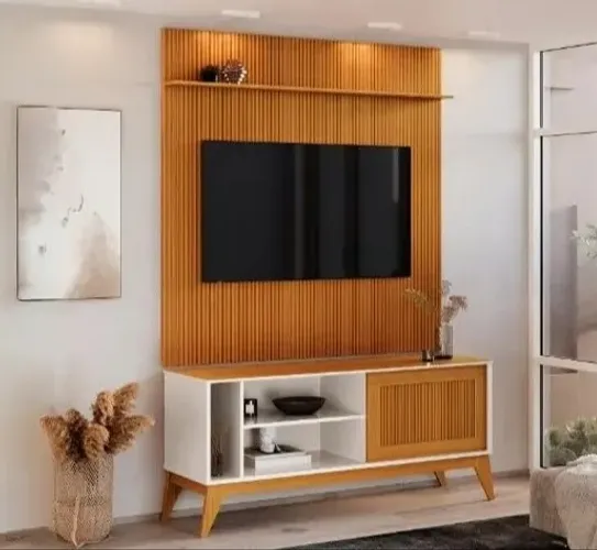 Painel + Rack Ripado P/ TV até 55 Novo varios modelos