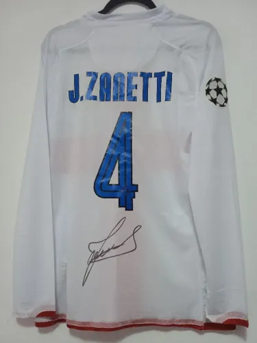 Camisa Inter Milão Centenário #4 Zanetti Jogo Autografada Certificada