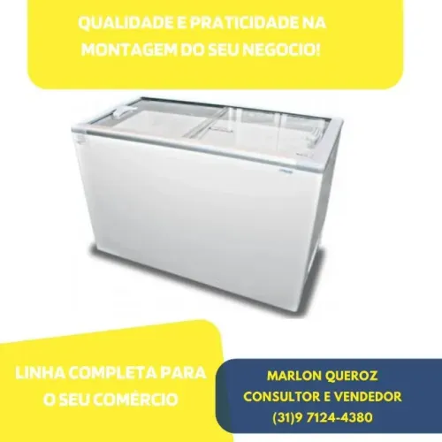 Freezer Horizontal Fricon 411L Tampa de Vidro