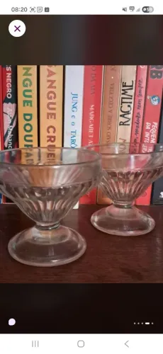 Conjunto Taça de Sorvete Sundae Antiga