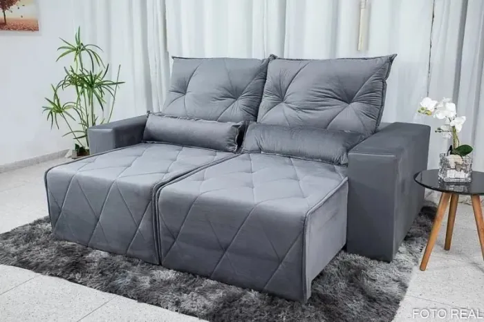 Sofá Retrátil e Reclinável Belize 2.50m - Entrega Rápida