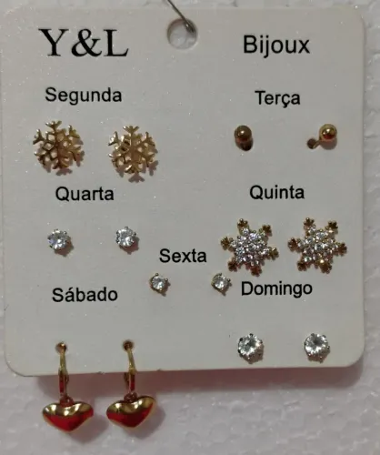 Kit de brincos com pingentes variados - Bijoux Y&L