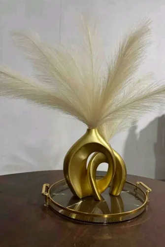 Vasos em resina 2 peças minimalista dourado
