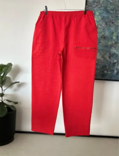 calça de linho vermelha 44 cgc