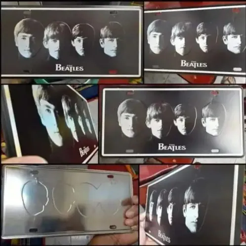 Placa de carro decorativa em alto relevo The Beatles