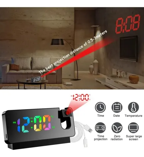 Relogio digital com projeção