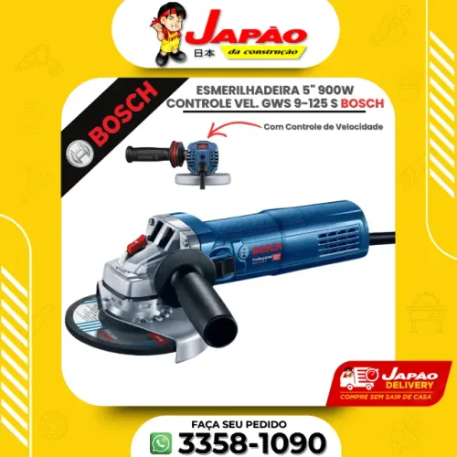Esmerilhadeira Ang. 5" 900W Velocidade Regulável Bosch GWS 9-125S Garantia de 2 Anos