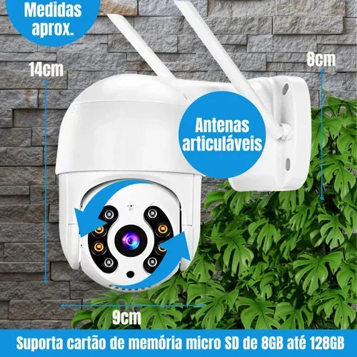 Câmera de Segurança Externa com Antenas Articuláveis