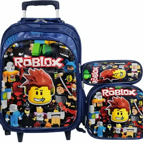 Roblox Kit mochila lancheira e estojo para escola stich manicraft