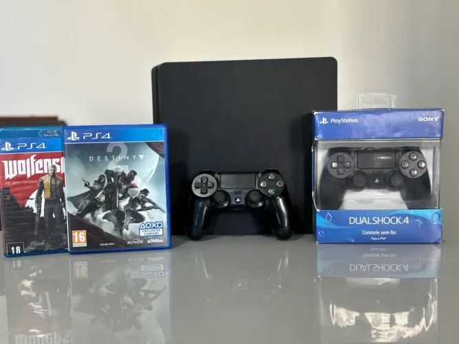 Ps4 slim 1tb 2 controles jogos ESTADO DE NOVO COM GARANTIA 