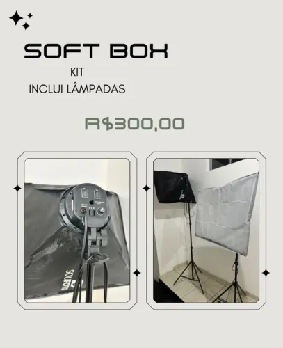 Kit 2 softbox usados uma unica vez