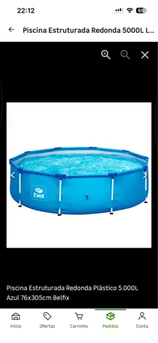 Vendo Piscina estruturada redonda 5000L Life Bel Fix 