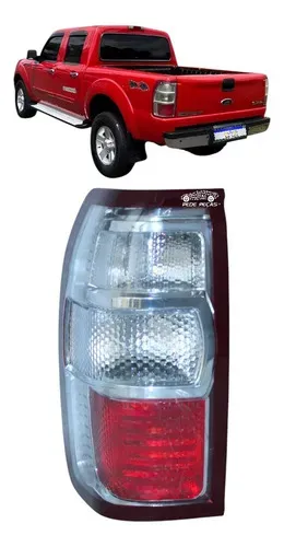 Par Lanterna Ford Ranger Xl Xls Xlt 2010 11 2012 Ré Cristal Ambos Lados Vermelho Cristal