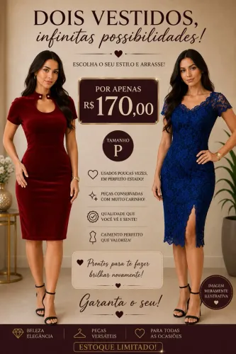 2 Vestidos de Festa Usados Poucas Vezes ? Tamanho P ? R$ 170,00