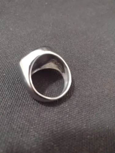 Anel Exu, tamanho BR 25. Aço Inox