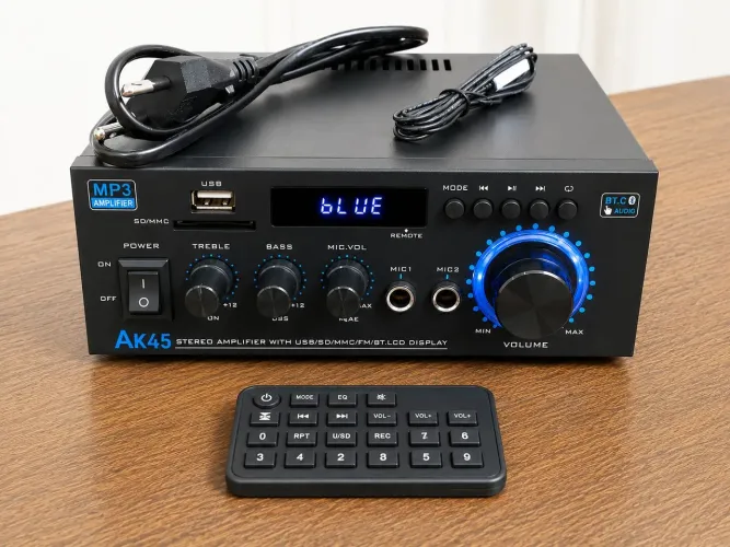 Amplificador de Audio Vedo AK-45 Bluetooth FM USB Karaoke