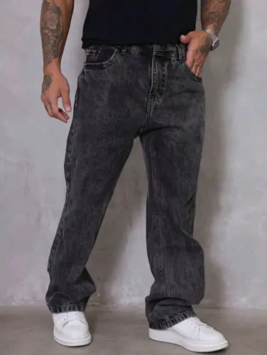 Calça Balão Jeans Masculina Oversize Larga sem Elastano
