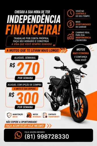 Motos disponíveis para aluguel