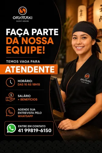 Vaga de Emprego - Atendente em Restaurante - Trabalho no Bacacheri