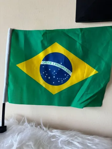 Bandeirinha do Brasil, com suporte para carro