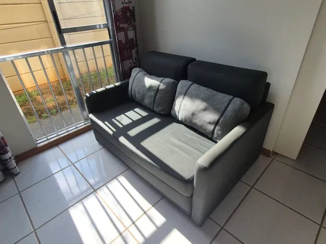 Sofá-Cama 2 Lugares Cinza-Escuro