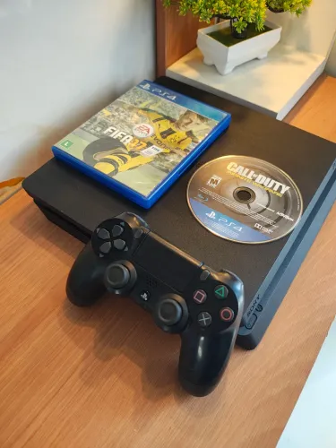 PS4 Slim Completo - Vendo Troco - SOMOS LOJA